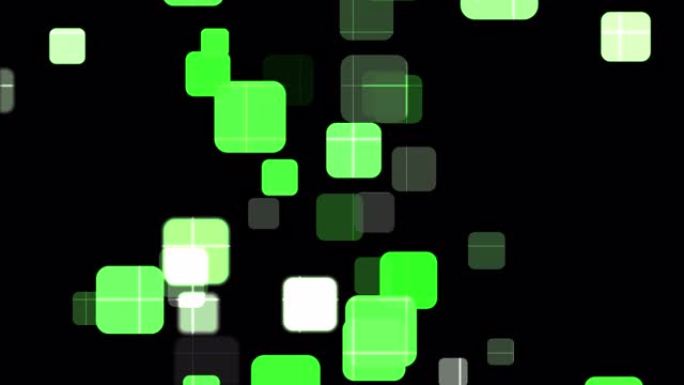 4k抽象商业技术绿色方形形状黑色背景
