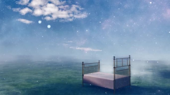 幻想景观中的床幻想景观中的床