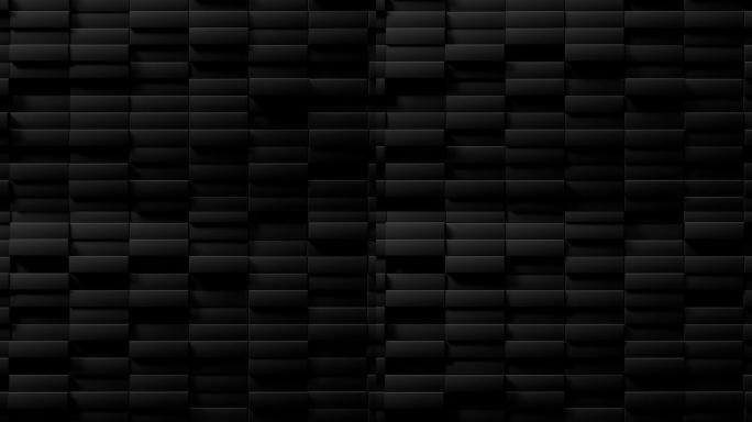 黑色抽象几何砖墙的3d动画