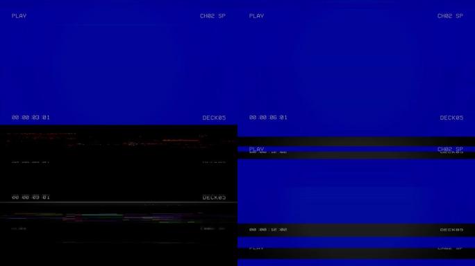 视频故障噪声静态电视或VHS视觉特效。电视屏幕干扰失真效果。复古的视频背景或故障过渡效果的视频编辑。