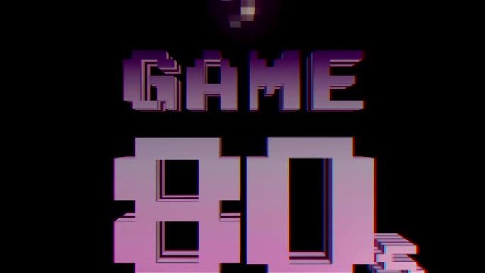 题词游戏80年代，增加和消失，红色在黑色屏幕上复古风格，游戏机