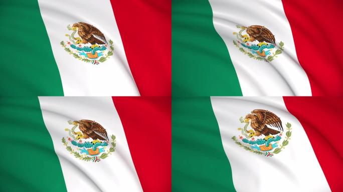 墨西哥国旗旗子旗帜飘飘