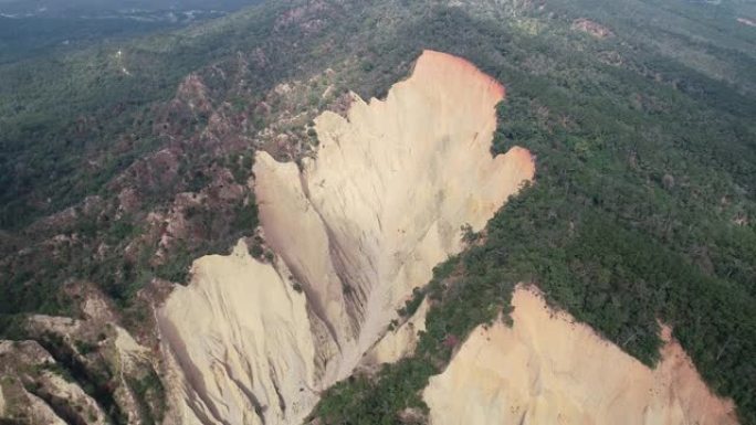 苗栗火山航拍俯拍高山