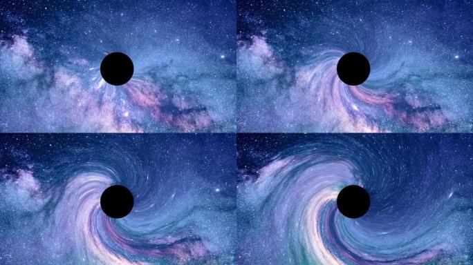 太空中的黑洞虫洞扭曲动画-4k