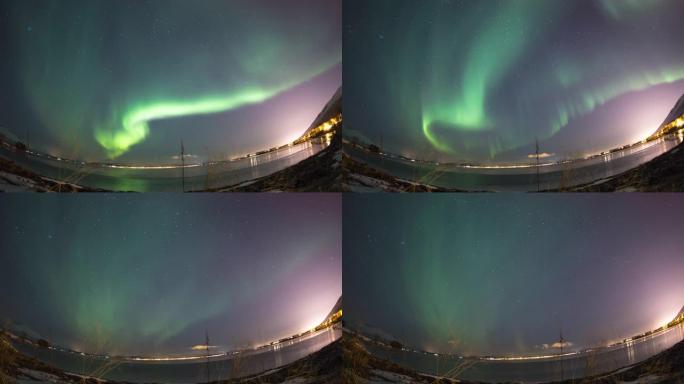 挪威北部北极光的延时