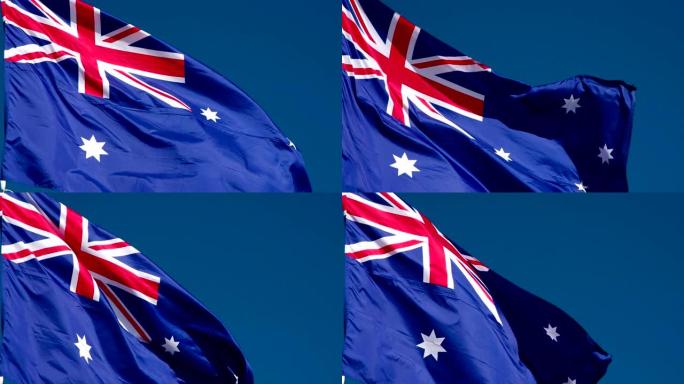 新西兰国旗随风摆动