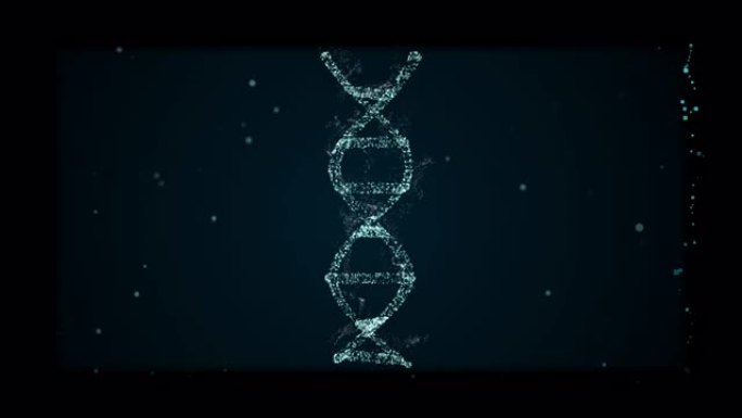 电子显微镜成像的DNA在一个抽象的hud屏幕，使用高科技数据监测身体的状态。