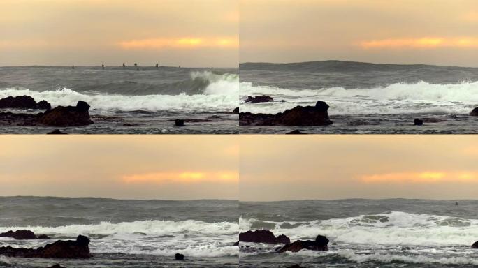 太平洋巨浪海边海浪海浪翻滚海浪素材