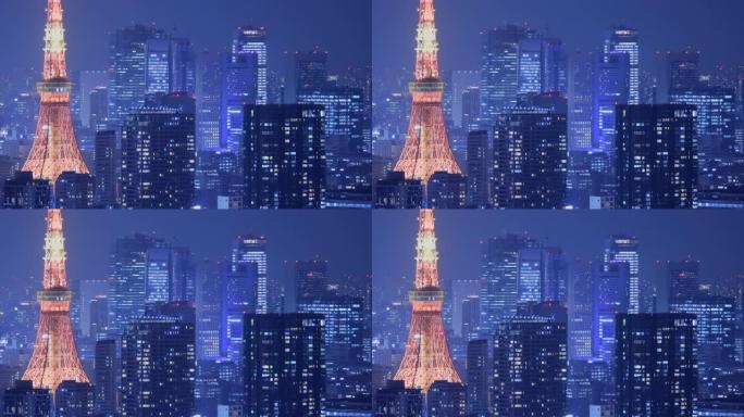 充满光明的东京夜景
