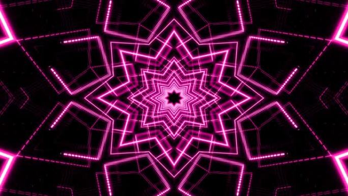 霓虹粉色抽象艺术环形几何造型走廊