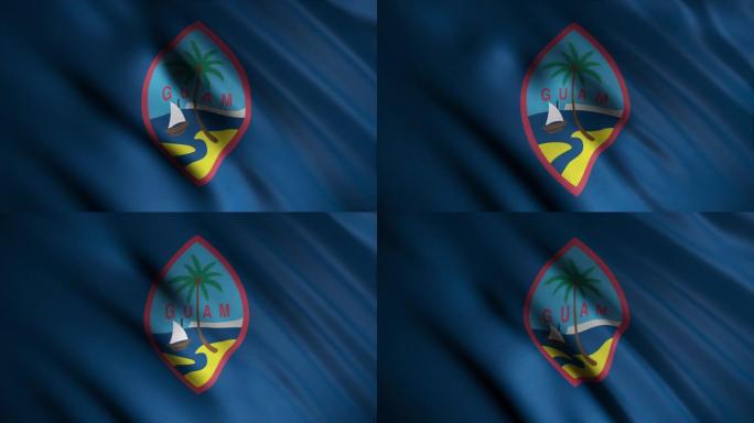 关岛国旗在风中挥舞的抽象动画。动画。美国关岛领土国旗于1948年2月9日日获得通过