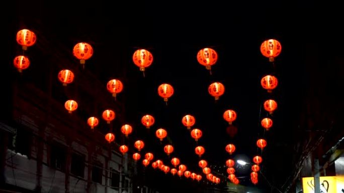 农历新年夜晚的灯光