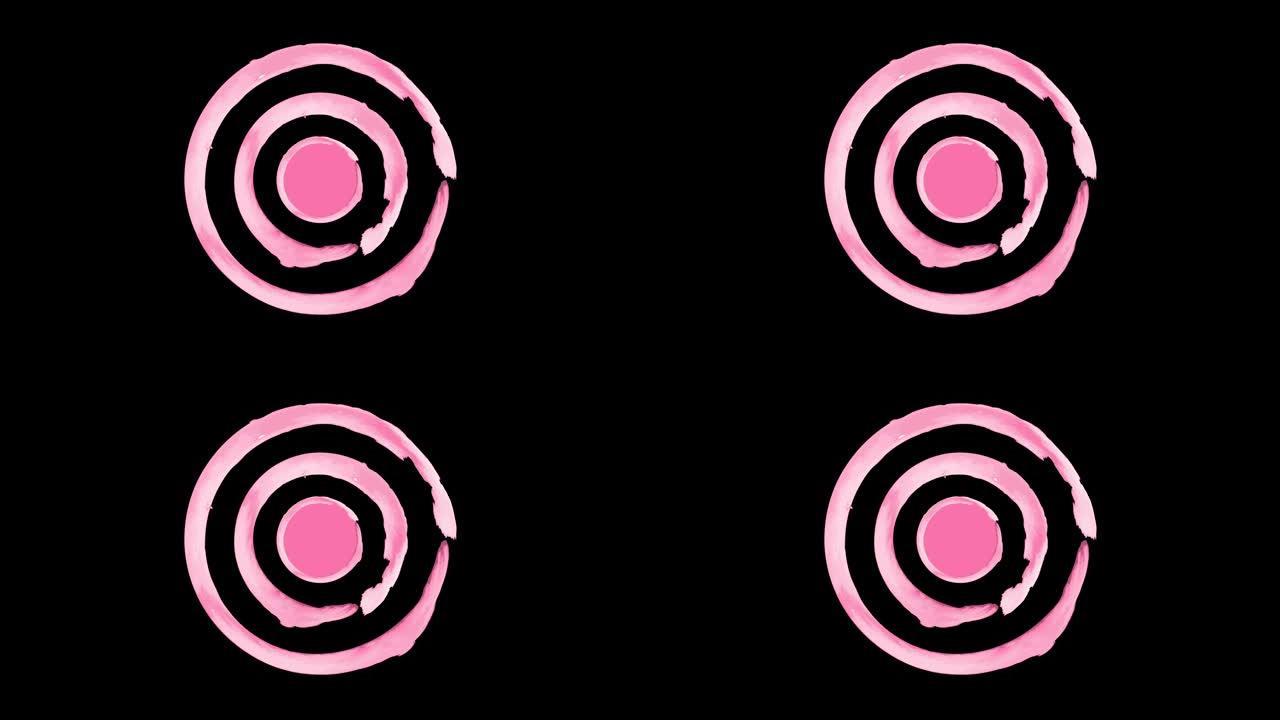 阿尔法频道背景中的粉色污点动画