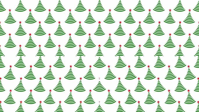 抽象圣诞树图案。白色背景上的动画。