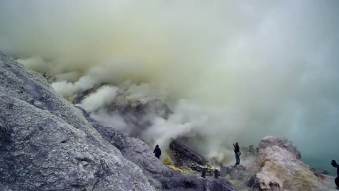 Ijen火山和硫磺矿的风景