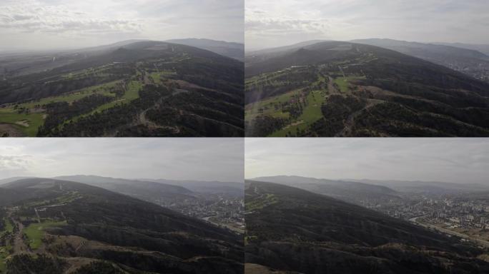 第比利斯天际线，Krtsanisi区，与DJI Mavic 2 Pro无人机4k拍摄