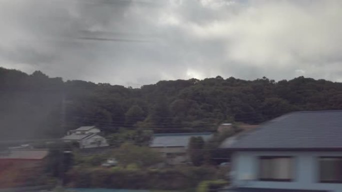 从火车上看4k稻田景和京都郊区景和。
