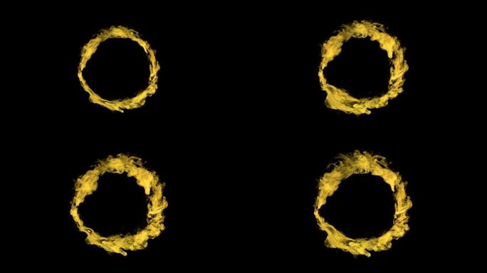 黄色烟圈的运动动态动画光环