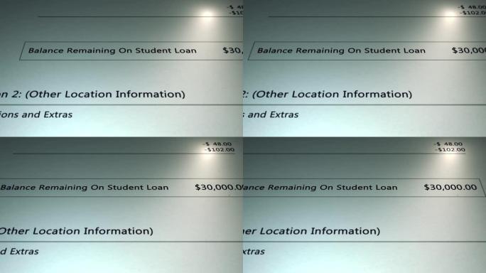 通用贷款-通用学生贷款的剩余余额-欠款-债务概念