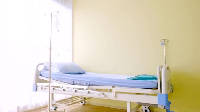 医院病人的卧室，医院病房的空床。