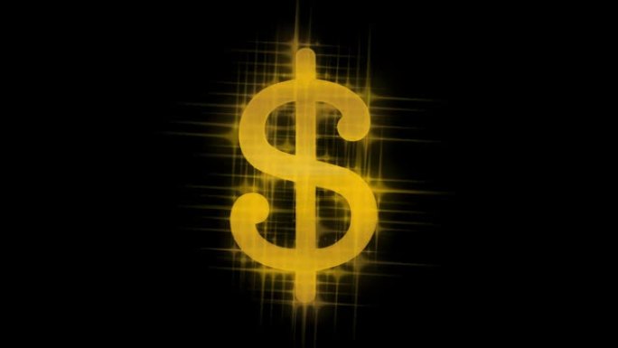 金元货币符号闪闪的图标动画