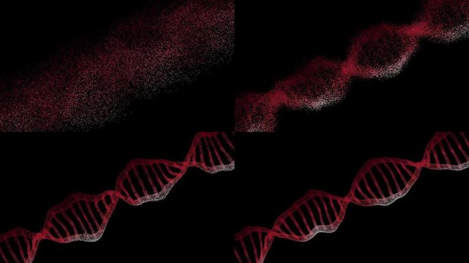 DNA背景，3D插图。分子颗粒，遗传，