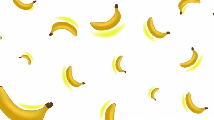 停止运动香蕉背景。4k动画视频