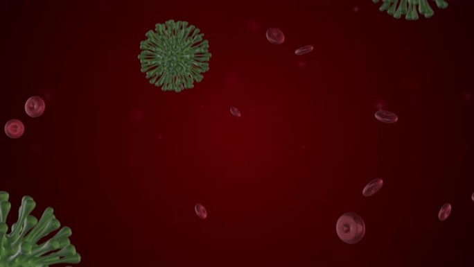传染病病毒正在沿着血液移动4K视频
