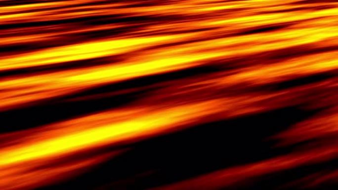 火山熔岩河岩浆三维动画金色光线穿梭