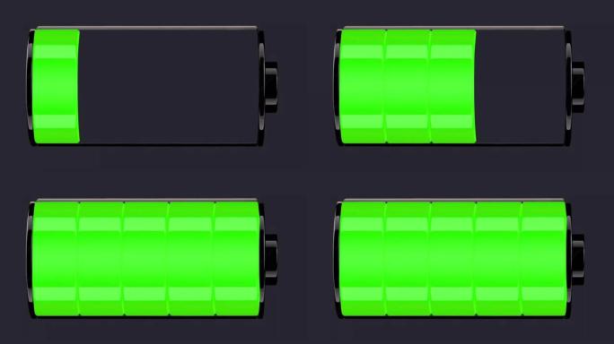 电池充电图标，在充电到最大容量时逐步闪烁