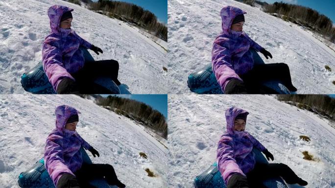 在雪地上滑行总是很有趣!