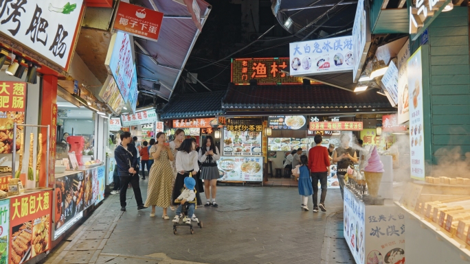 4K厦门曾厝垵美食街夜景