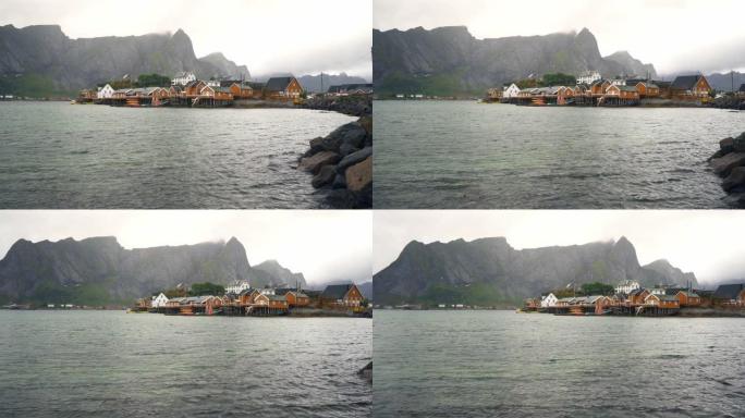 罗弗滕群岛渔村的风景