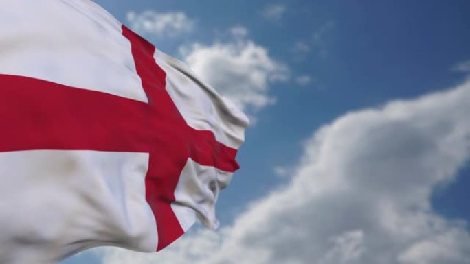 在天空中挥舞着英国国旗。