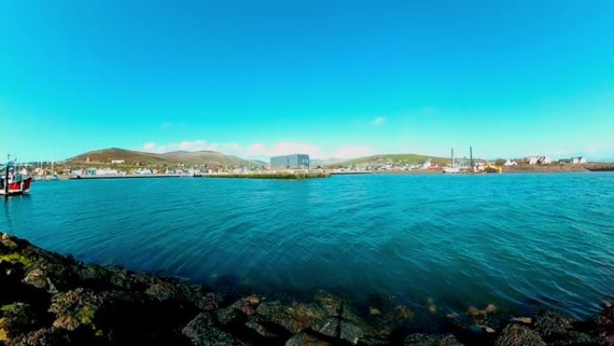爱尔兰克里郡丁格尔港和码头的360度全景