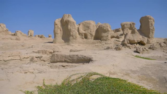中国新疆交河遗址景观。