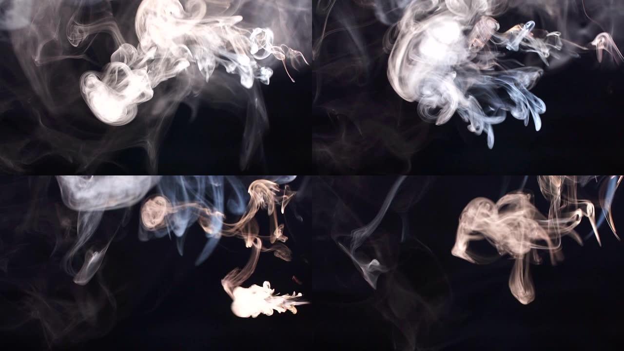 彩色亚克力云抽象烟雾爆炸动画