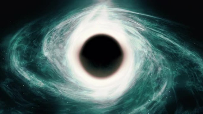 黑洞吸收并摧毁星系的中心。科学3d渲染镜头