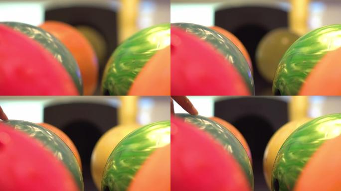 近彩色保龄球使用背景或复制空间