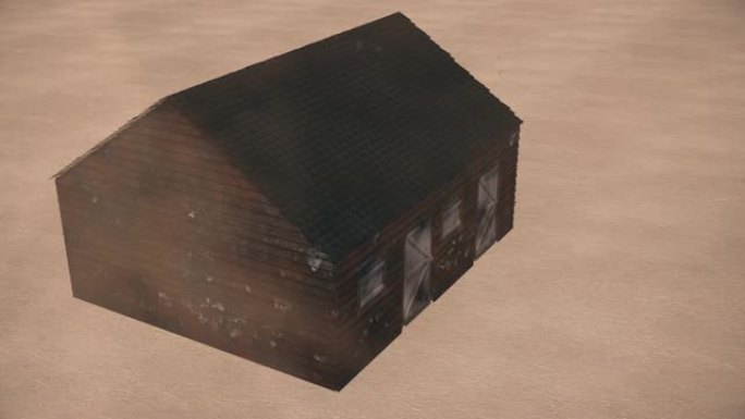 房屋被核弹冲击波摧毁的3d动画