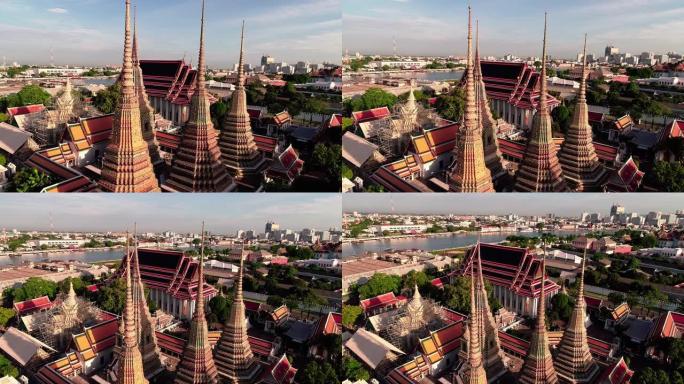 曼谷Wat Pho无人机的鸟瞰图