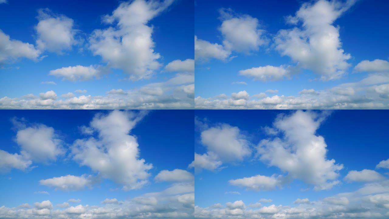晴朗天空的风景蓝天白云晴朗延时摄影