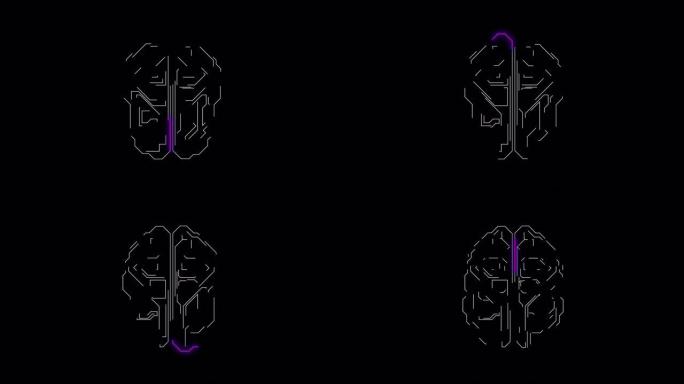 HUD图形用电脉冲闪烁连接人脑。