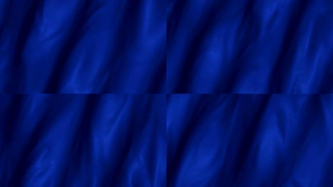 蓝色挥舞旗帜4K布料丝绸风