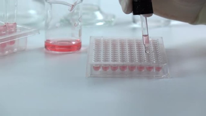 科学家在实验室测试DNA生物化学。医疗保健概念。