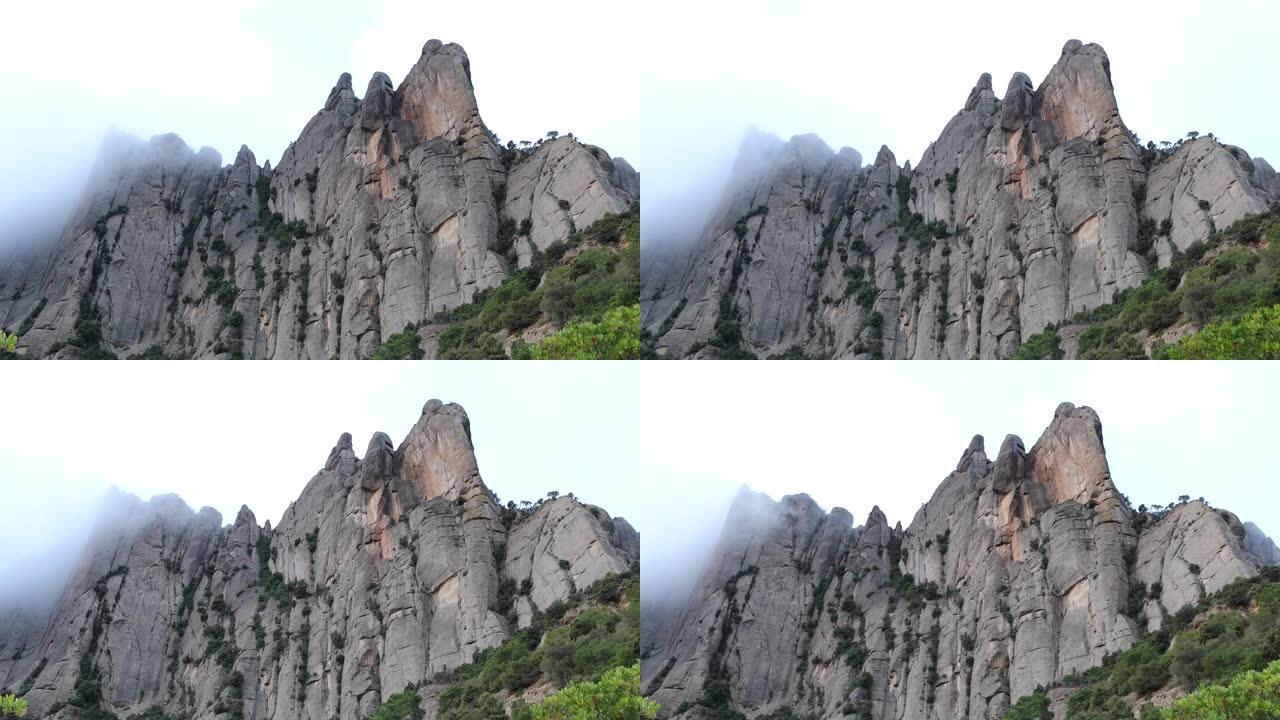 蒙特塞拉特山有雾，白天有强风