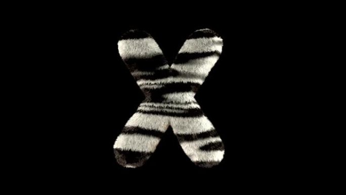 动画毛茸茸的动物园斑马文字字体X