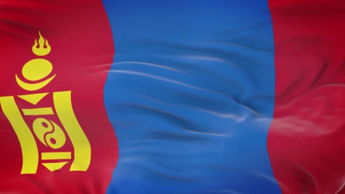 迎风飘扬的蒙古国旗，有着极其精细的织物质地。无缝循环