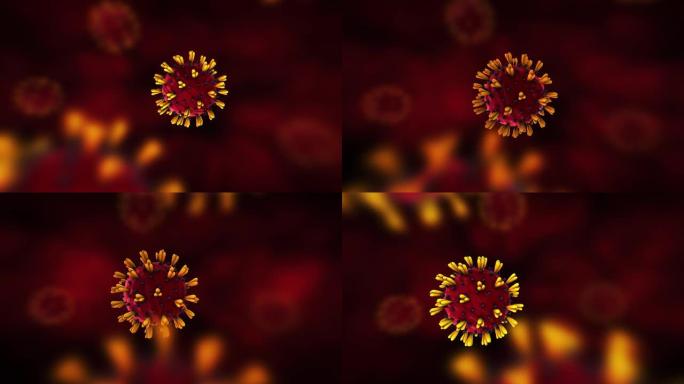 冠状病毒爆发 (新型冠状病毒肺炎) 医疗动画。病毒危险流感警报。2019-ncov背景