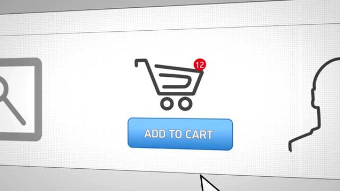 动画: 立即购买网站上的按钮。用一个按钮购买新产品，快速销售或购买。在线商店中的在线营销。用户使用无